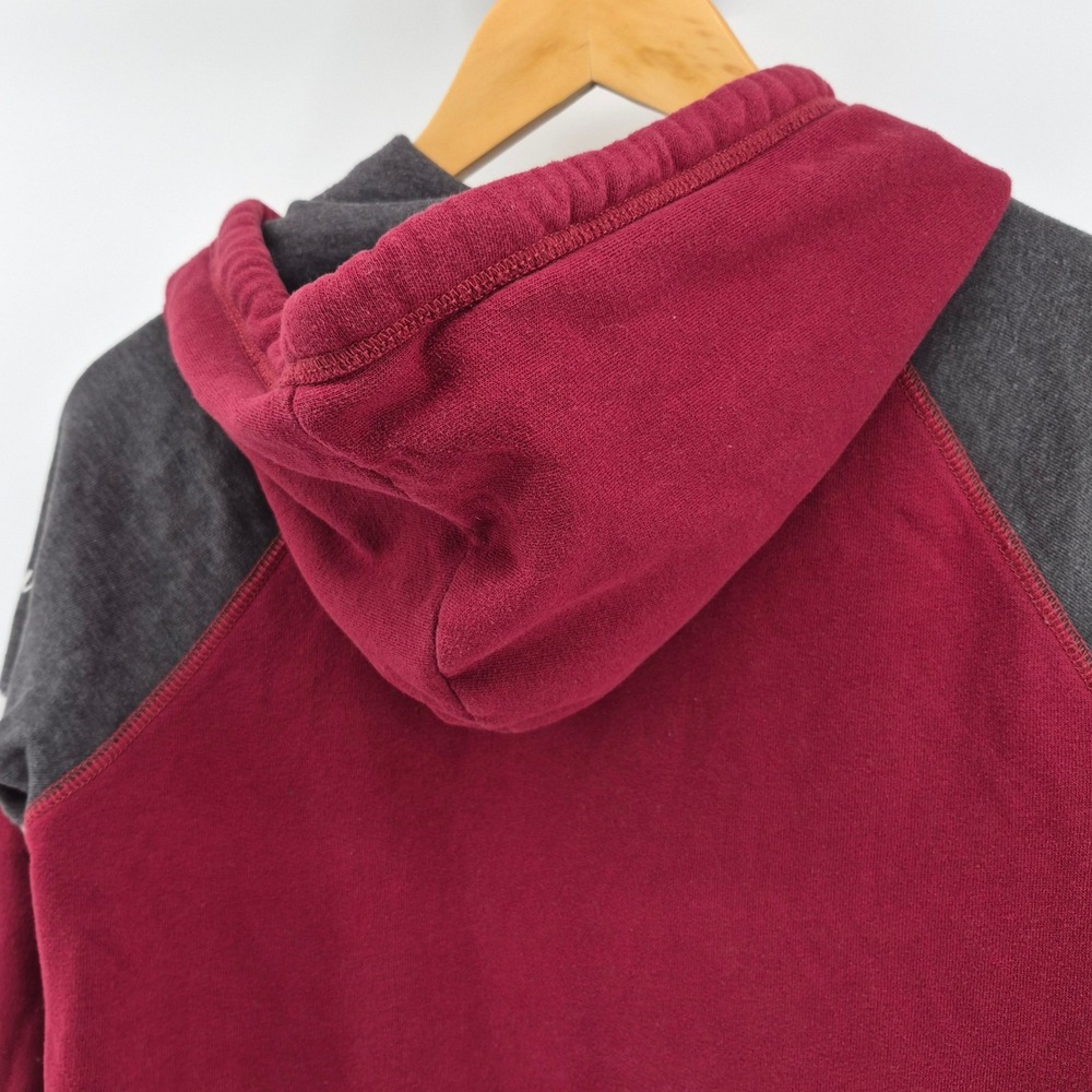 Hollister California Zip Hoodie Burgundy Gray Colorblock Sweatshirt Sz M Varsity - Picture 9 of 12